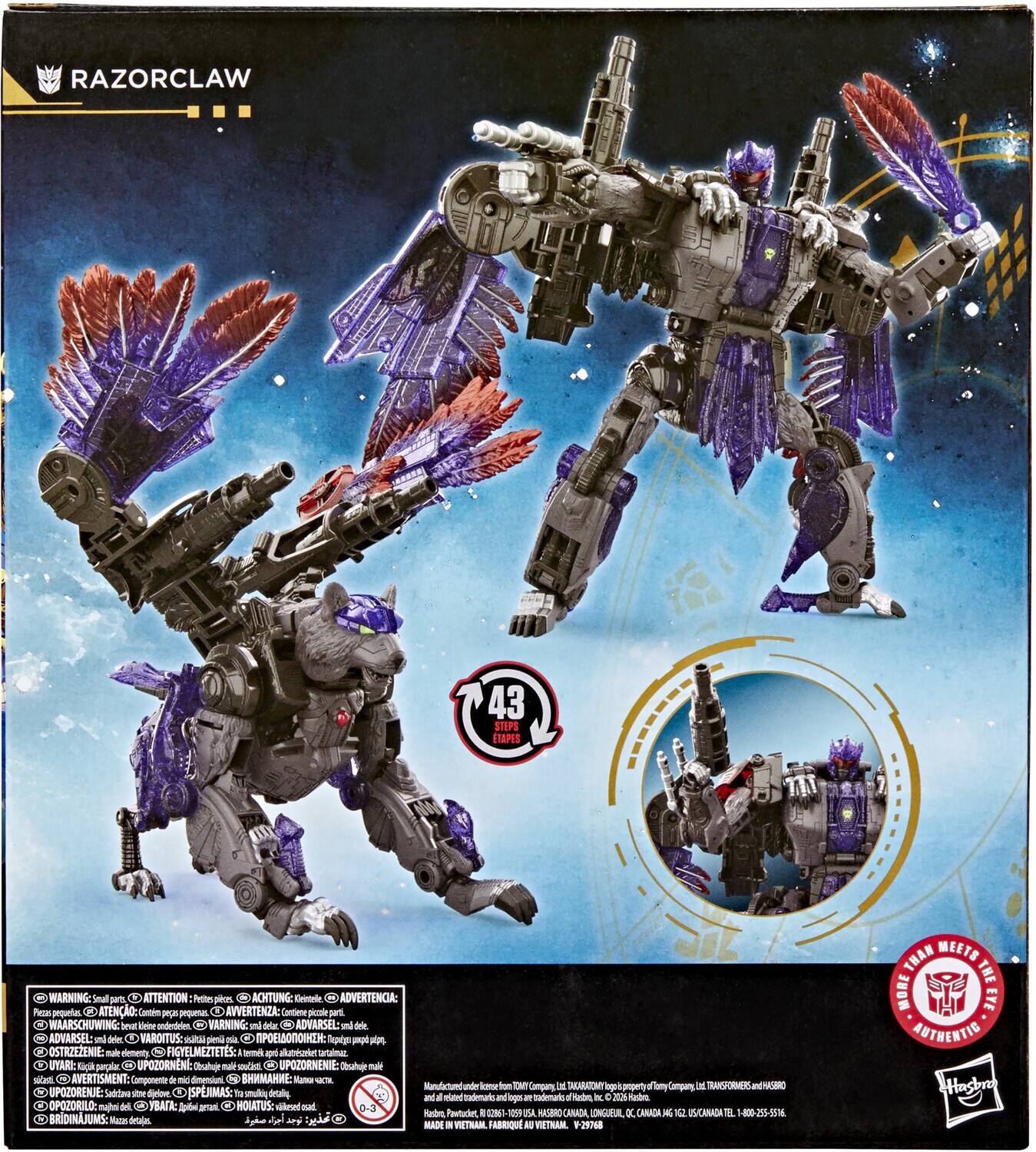RAZORCLAW

43 STEPS

WARNING: Small parts. CHOKING HAZARD - Not for children under 3 years. ATTENTION: Petits pièces. PELIGRO: Piezas pequeñas. ACHTUNG: Kleinsteile. ADVERTENCIA: Piezas pequeñas. AVVERTENZA: Contiene pezzi piccoli. WAARSCHUWING: Klein delen. VARNING: Små delar. ADVARSEL: små delar. ADVARSEL: små deler. VARDITUS: R plena d0. OSTRZEŻENIE: małe części. FIGYELMEZTETÉS: kis darabok. UYARLI: Sock patclar. UPOZORNENÍ: Malé součástky. UPOZORNI: Couahue male. AVERTISMENT: Composant & - dimiomiom. MTE UPOZORENJE: Saddna - Spriort. SPJMAS: 1 muli detais. OPOZORILO: del. BRIDINAJUMS: Main drtale.

WARNING: Small parts