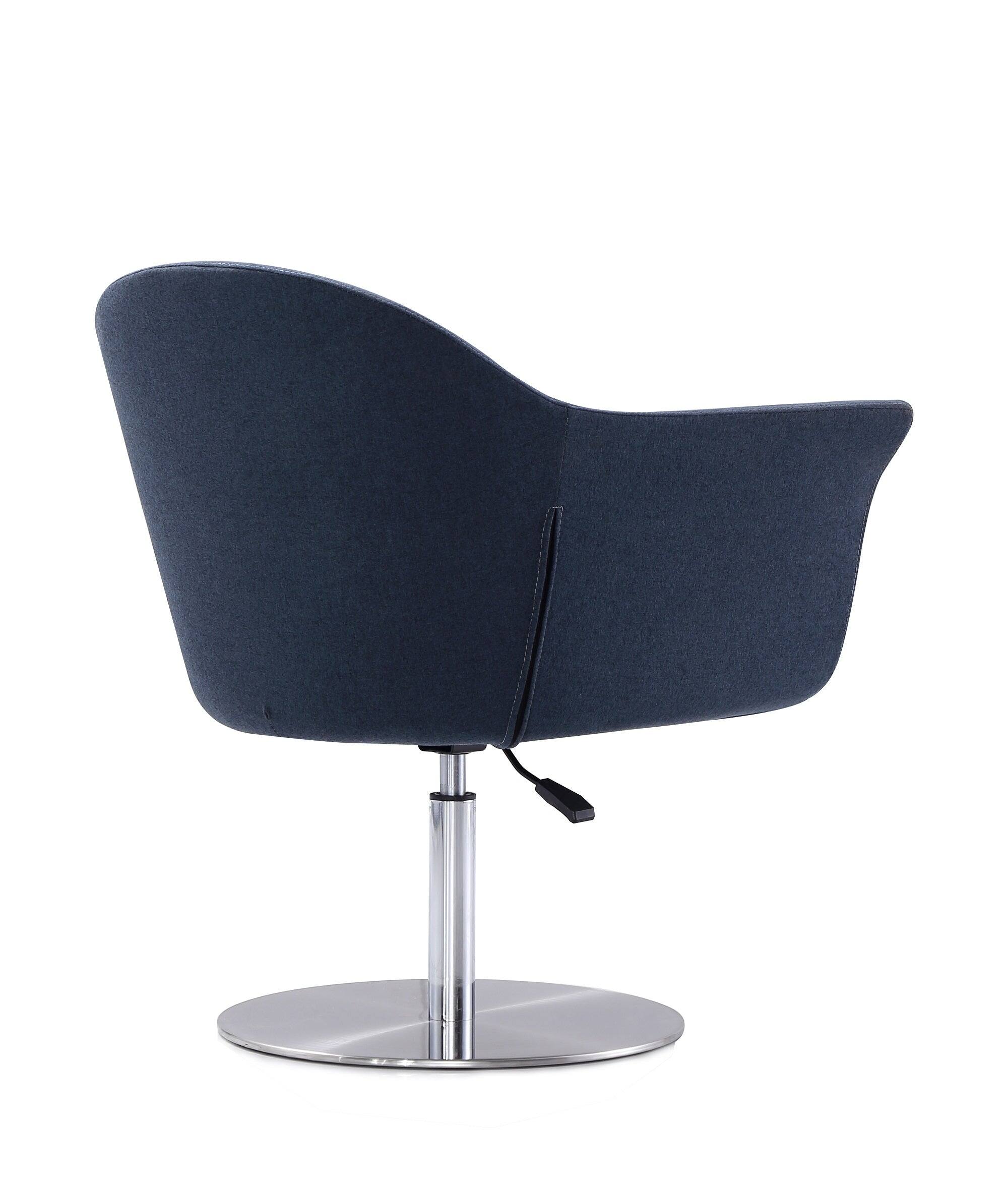 Alt View 2. Manhattan Comfort - Voyager Modern Woven Blend Swivel Lounge Chair - Smokey Blue.