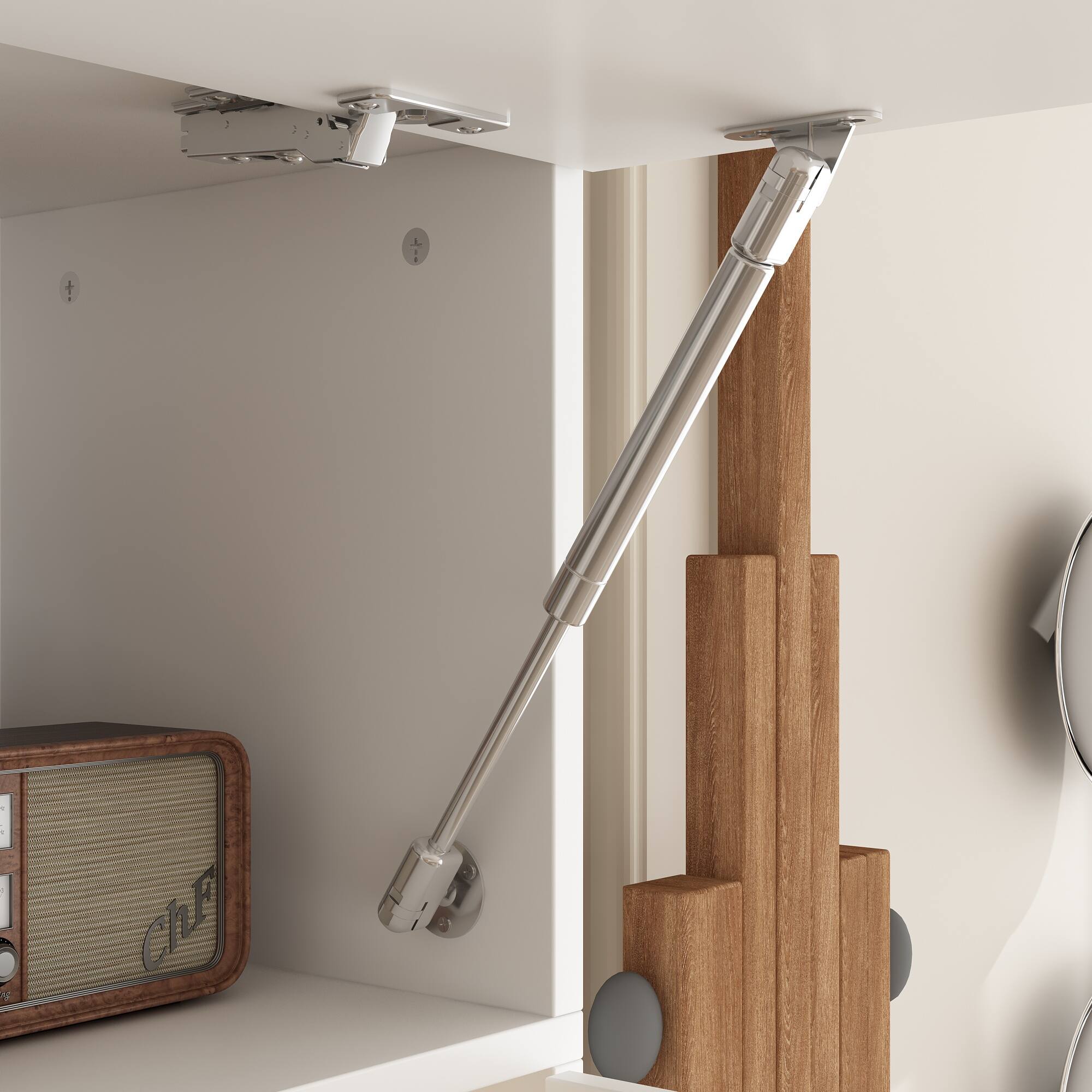 Back. FUFU&GAGA - Entertainment Center with Surround Design for 75 Inch TVs, Media Console with Adjustable Lighting Cable Management - White.