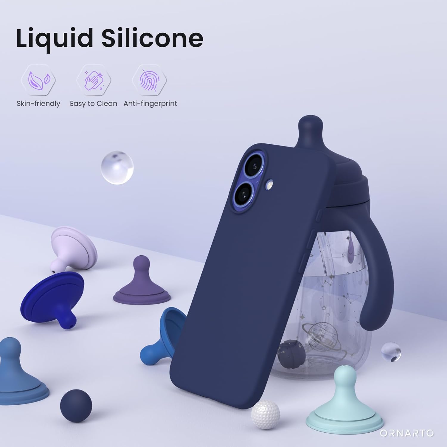 Liquid Silicone Skin-friendly Easy to Clean Anti-fingerprint ORNARTO