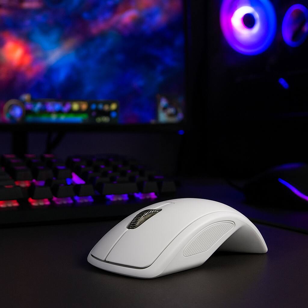 Alt View 1. Sanoxy - Sanoxy Wireless Foldable Arc Optical Mouse with USB Receiver (White) - White.