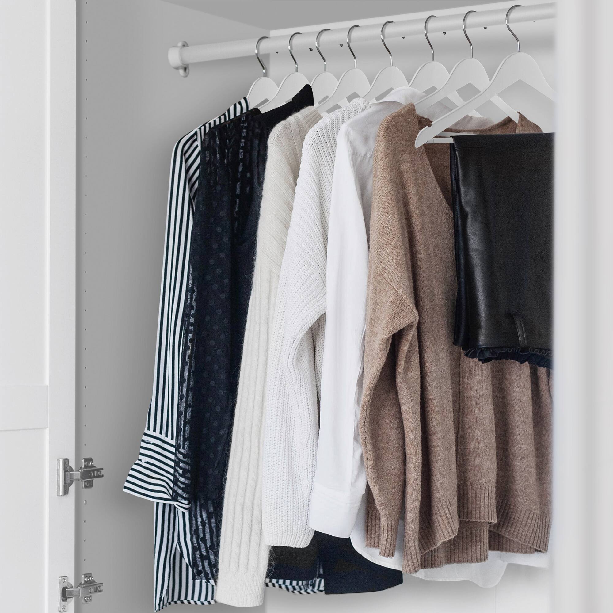 Alt View 3. Casafield - 10 Wooden Suit Hangers - White.