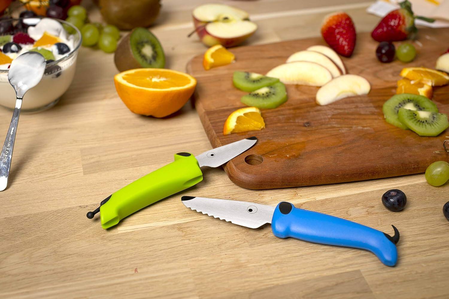 Alt View 5. Kuhn Rikon - Kinder Kitchen Essential Knife Set, Blue/Green - Blue.