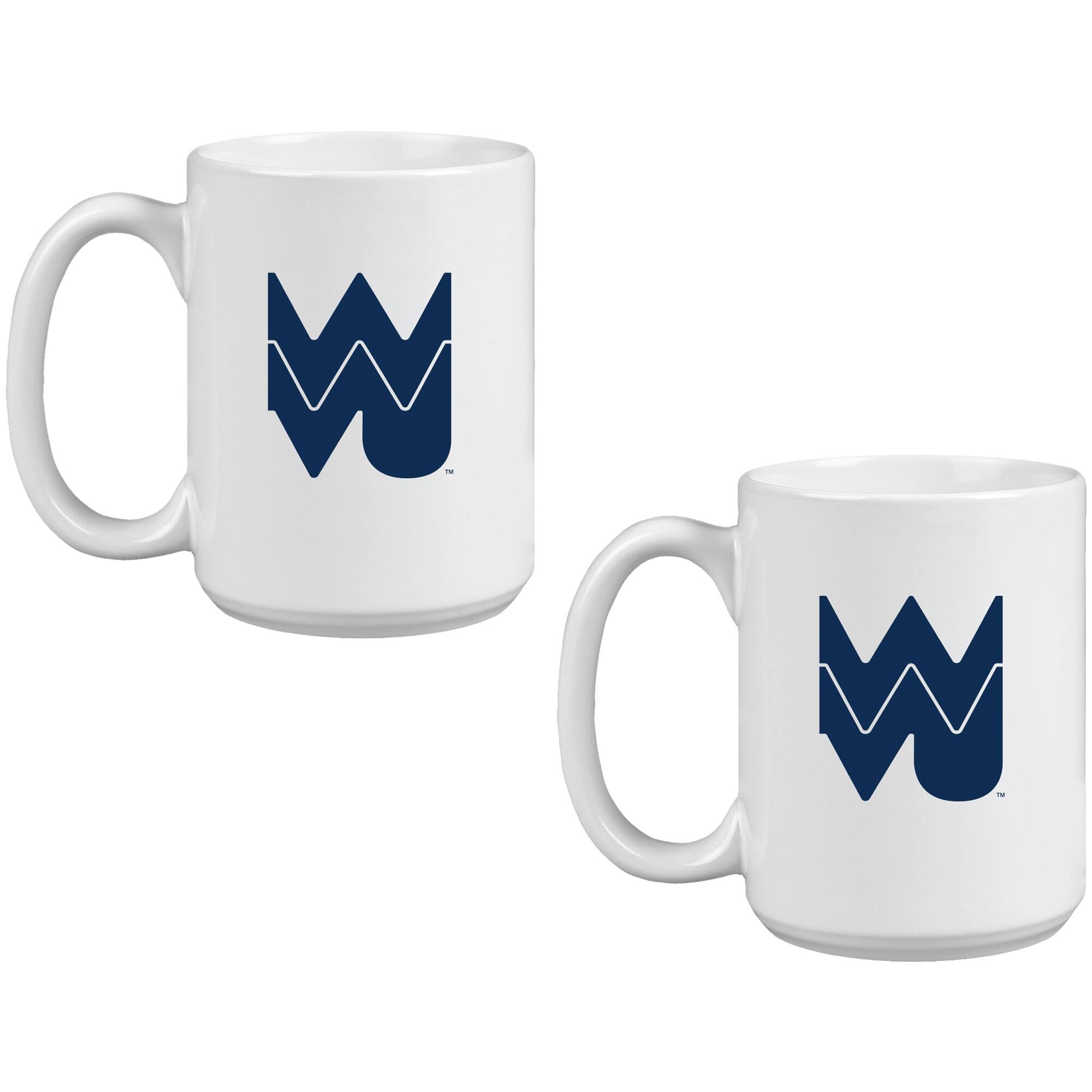 Alt View 1. Indigo Falls - West Virginia Mountaineers Two Pack 15oz. Vault Sketch Ceramic Mug Set - Multicolor.