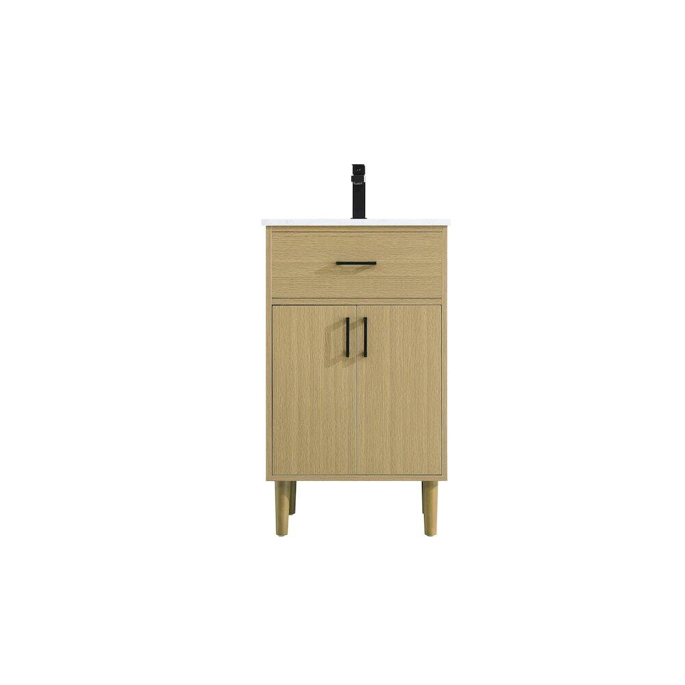 Alt View 4. Elegant Kitchen and Bath - Chandler 20 Inch Single Bathroom Vanity In Honey Brown - Honey Brown.