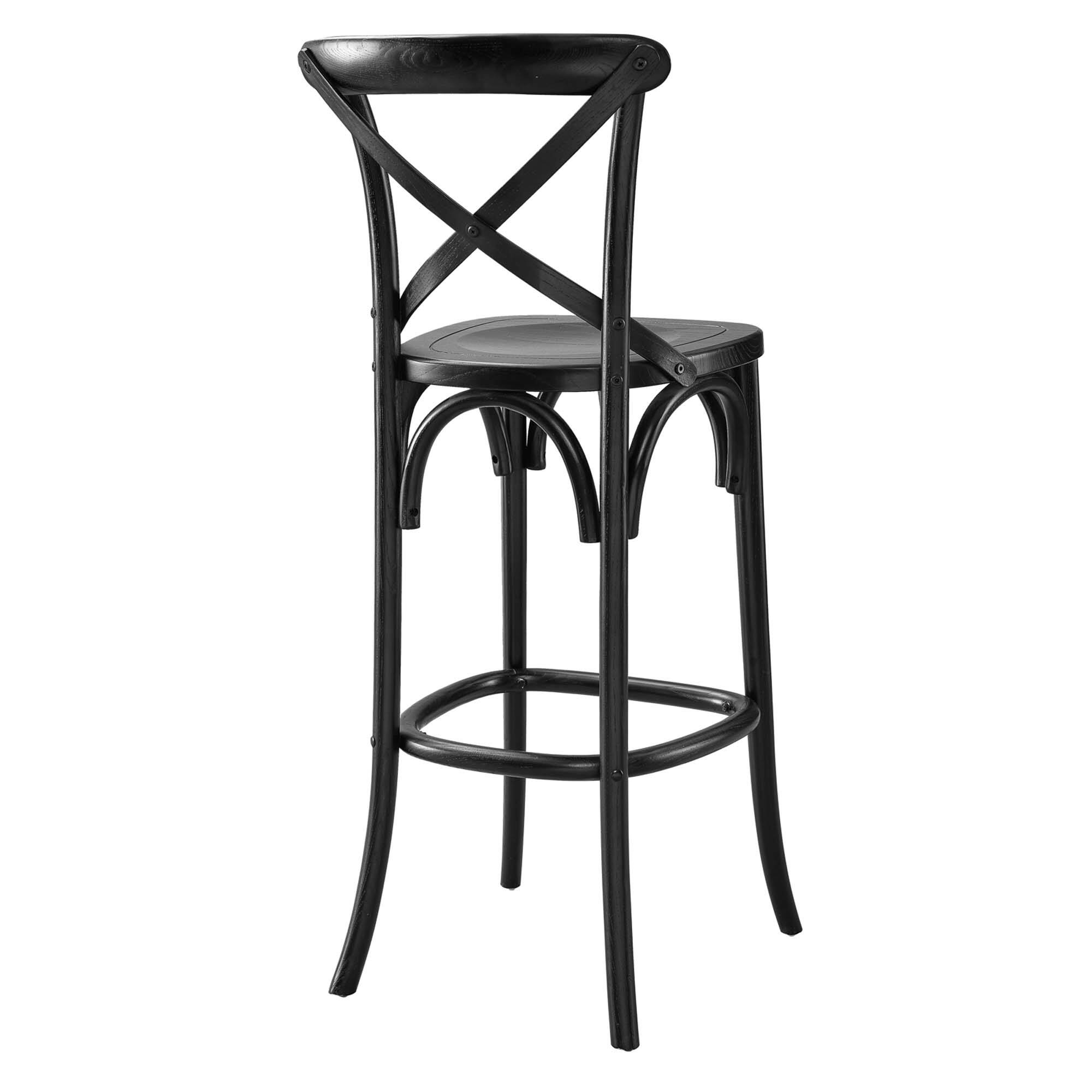 Back. Modway - Gear Bar Stool - Black.