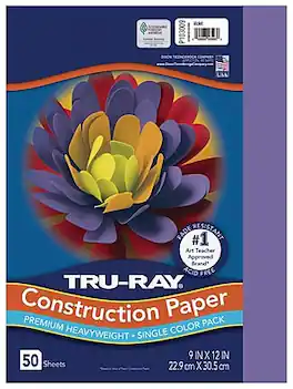 Tru-Ray - 9" x 12" Construction Paper, 50 Sheets - Violet