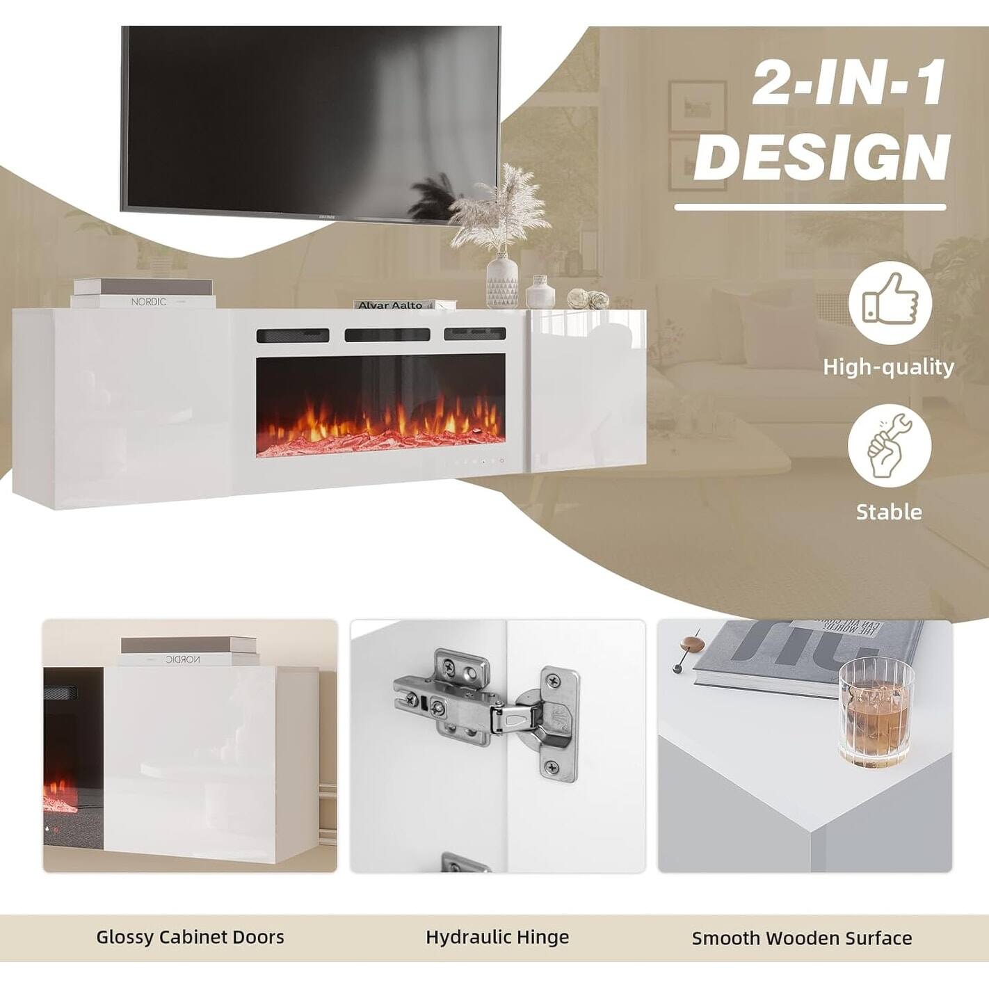 2-IN-1 DESIGN  
NORDIC Alvar Aalto  
High-quality Stable NORDIC Glossy Cabinet Doors Hydraulic Hinge Smooth Wooden Surface