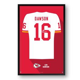 Sporticulture - Len Dawson Kansas City Chiefs Framed 14" x 20" Retired Jersey Art Print - Multicolor