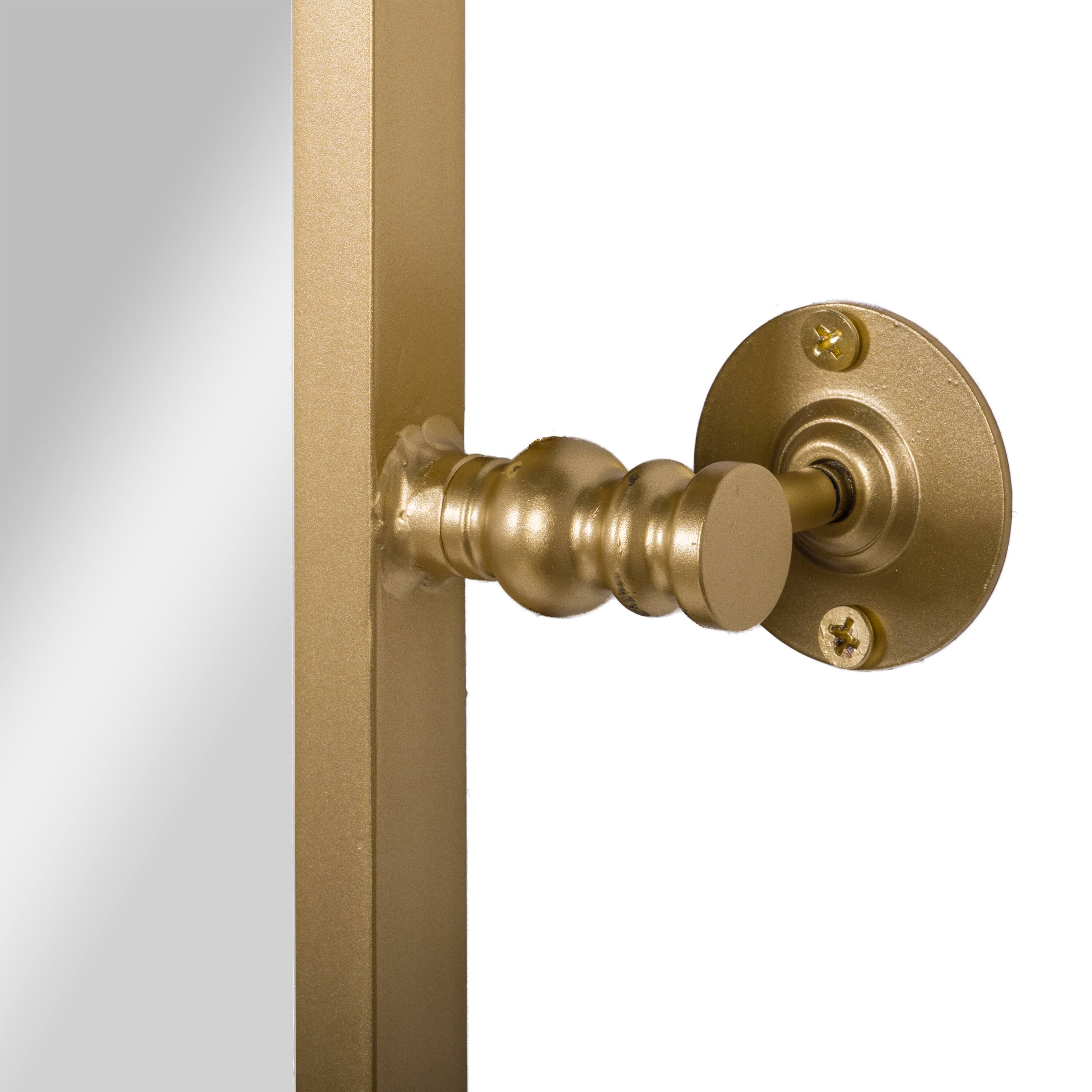 Alt View 9. Emma + Oliver - Mason Pivot Wall Mirror with Slim Frame and Silver Backed Glass for Clarity for Bathrooms - Gold.