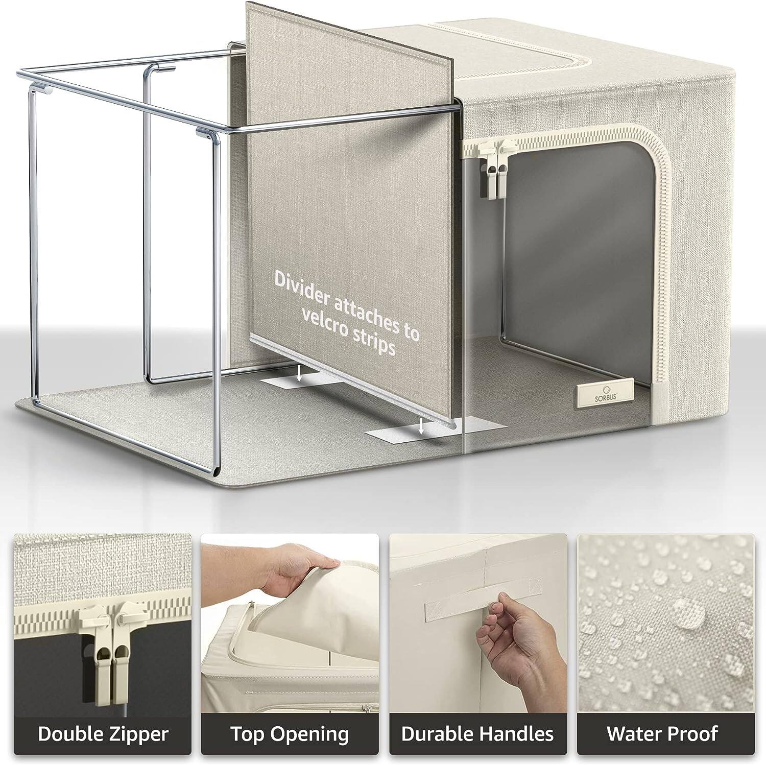 - Divider attaches to velcro strips
- Double Zipper
- Top Opening
- Durable Handles
- Water Proof