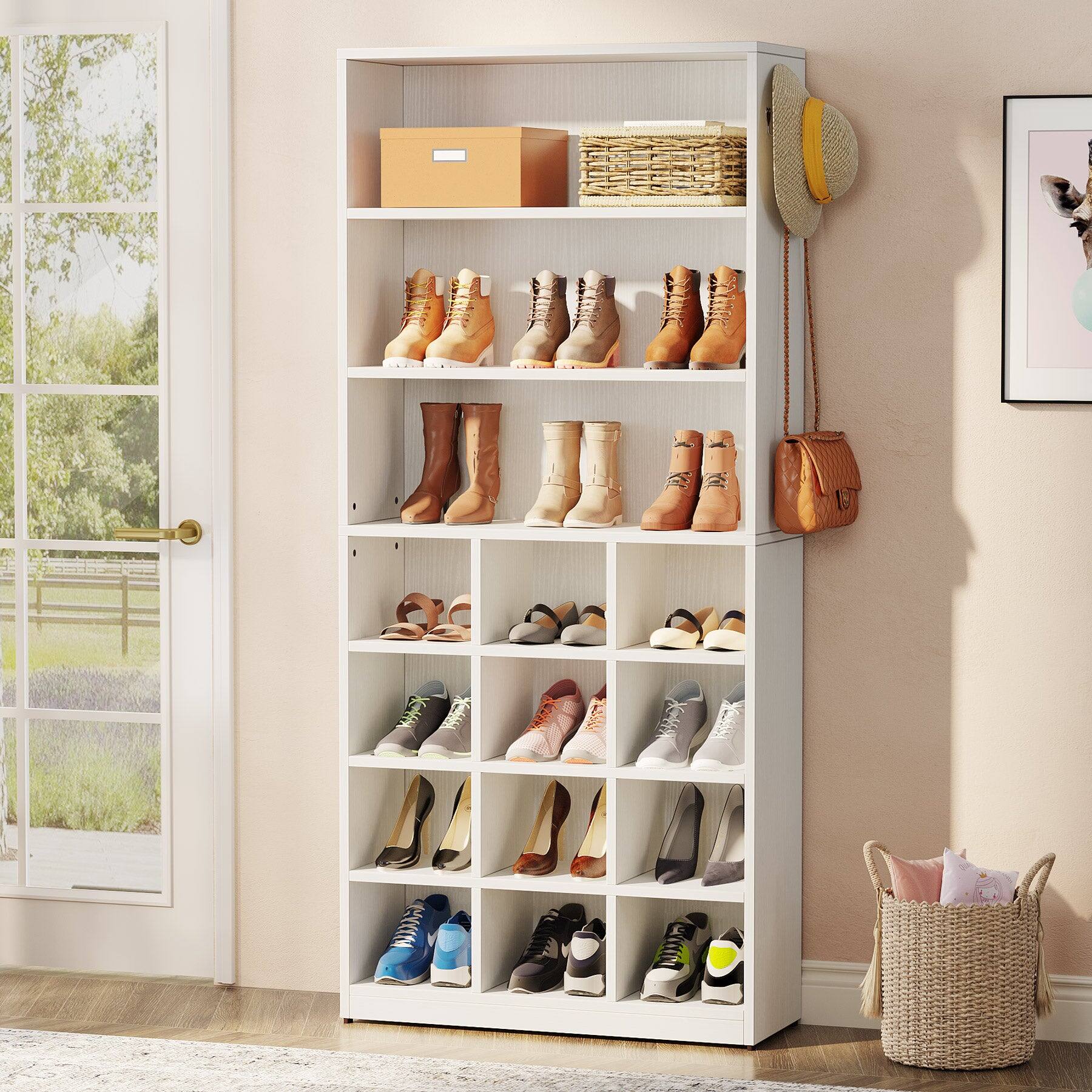 Angle. Tribesigns - Office Storage Cabinet, For Everyday Organization in Workspaces and Office Reception Areas - White.
