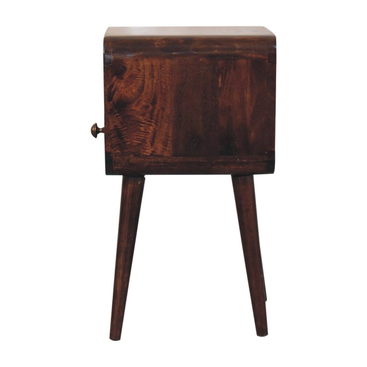 Alt View 8. Artisan Furniture - Artisan Furniture Solid WoodMini California Walnut Curved Bedside with Open Slot - Brown.
