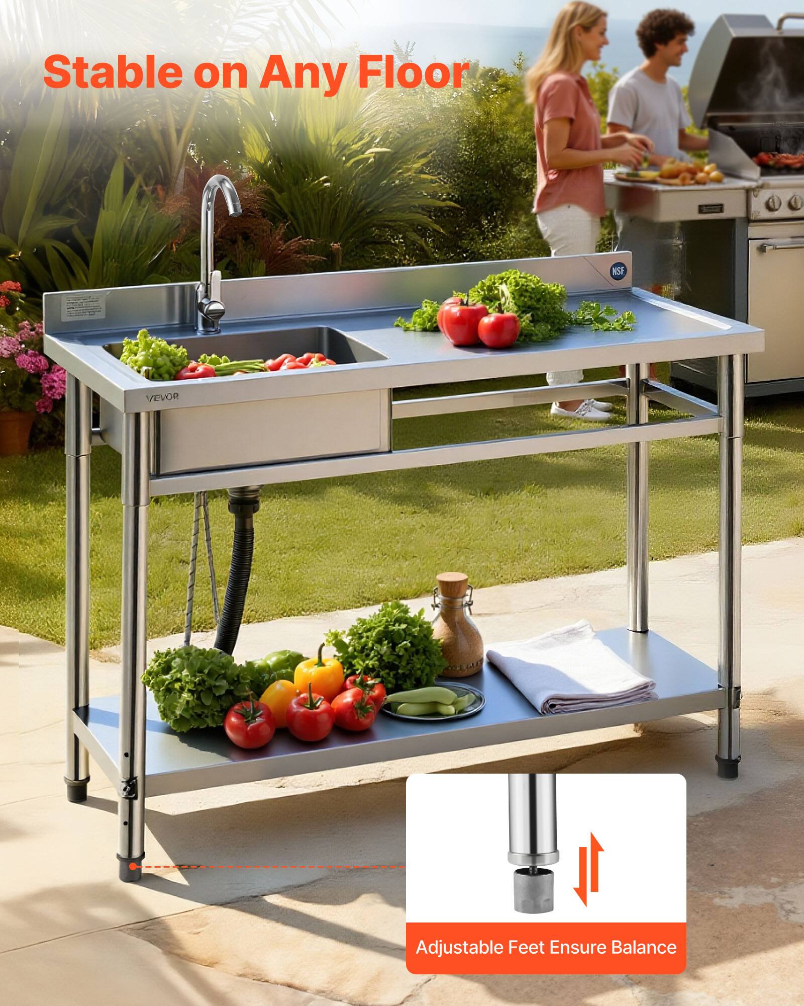 Stable on Any Floor

Adjustable Feet Ensure Balance