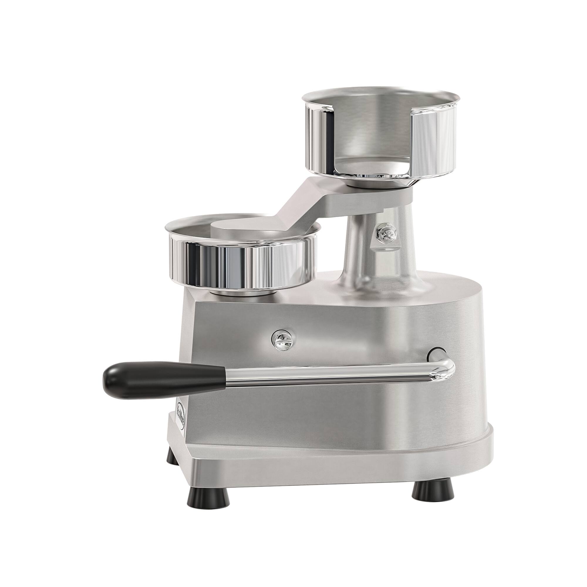 Angle. Koolmore - 4 in. Heavy-Duty Hamburger Patty Molding Press with Handle, CHM-4. - Stainless Steel.