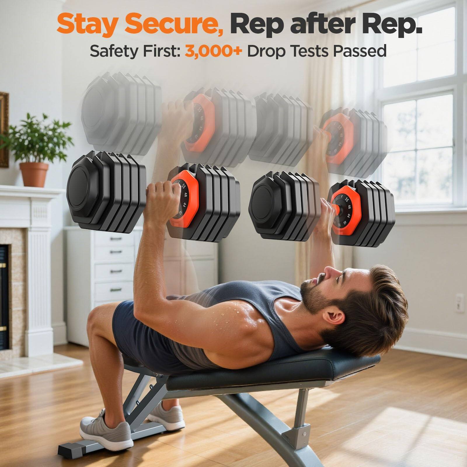 Stay Secure, Rep after Rep.  
Safety First: 3,000+ Drop Tests Passed