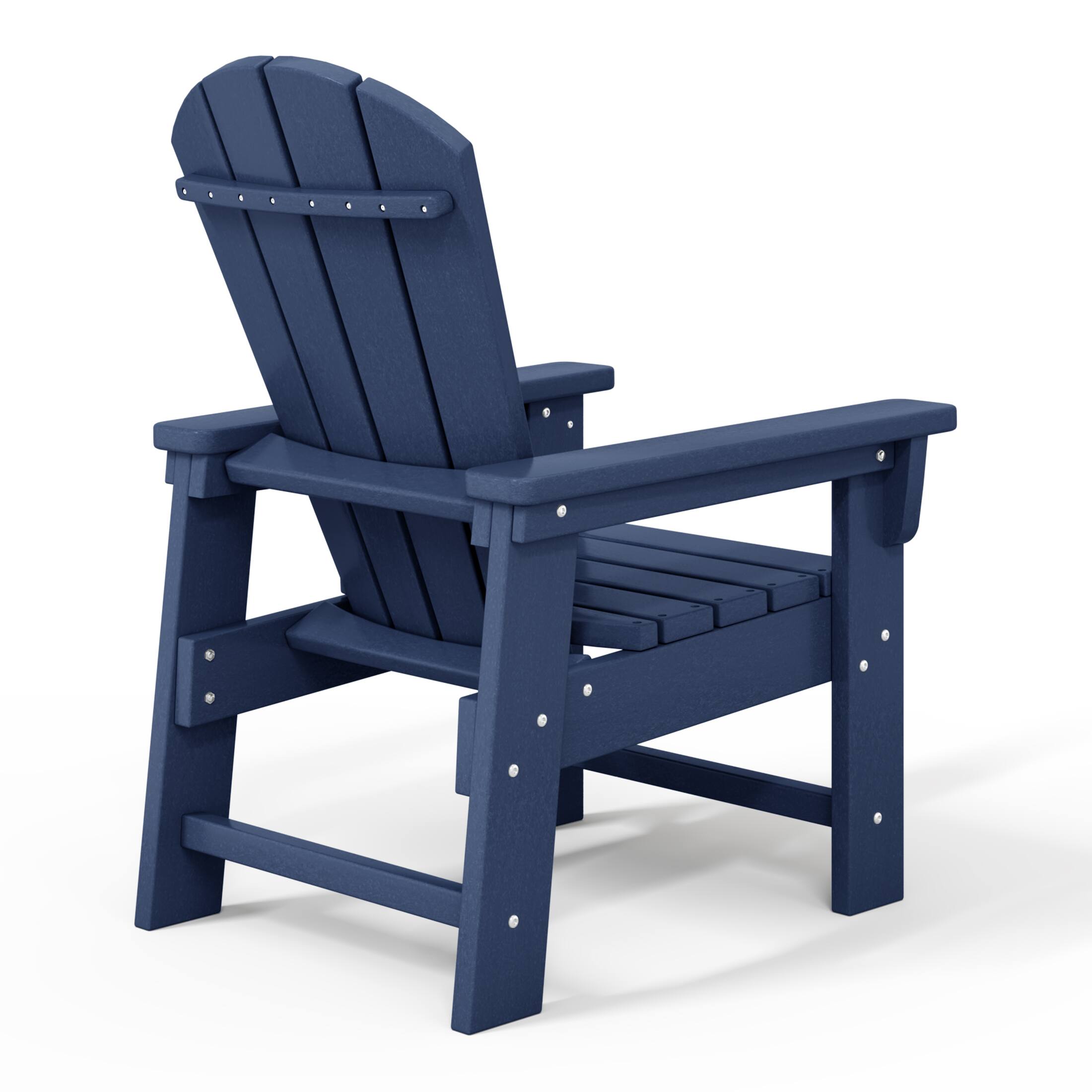 Alt View 1. WestinTrends - WestinTrends Malibu Kids Outdoor Adirondack Plastic Patio Chair (Set of 2) - Navy Blue.