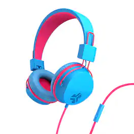 JLab - JBuddies Studio On-Ear Kids Wired Headphones - Blue/Pink