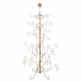 Sunnydaze - Noelle Indoor Metal Christmas Ornament Tree - 5 ft - Gold