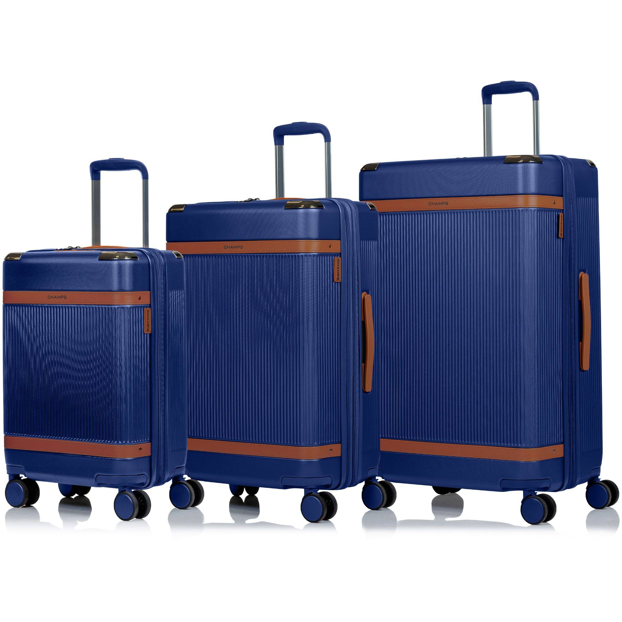 Champs - Vintage Air 3-Piece Hardside Luggage Set - Navy