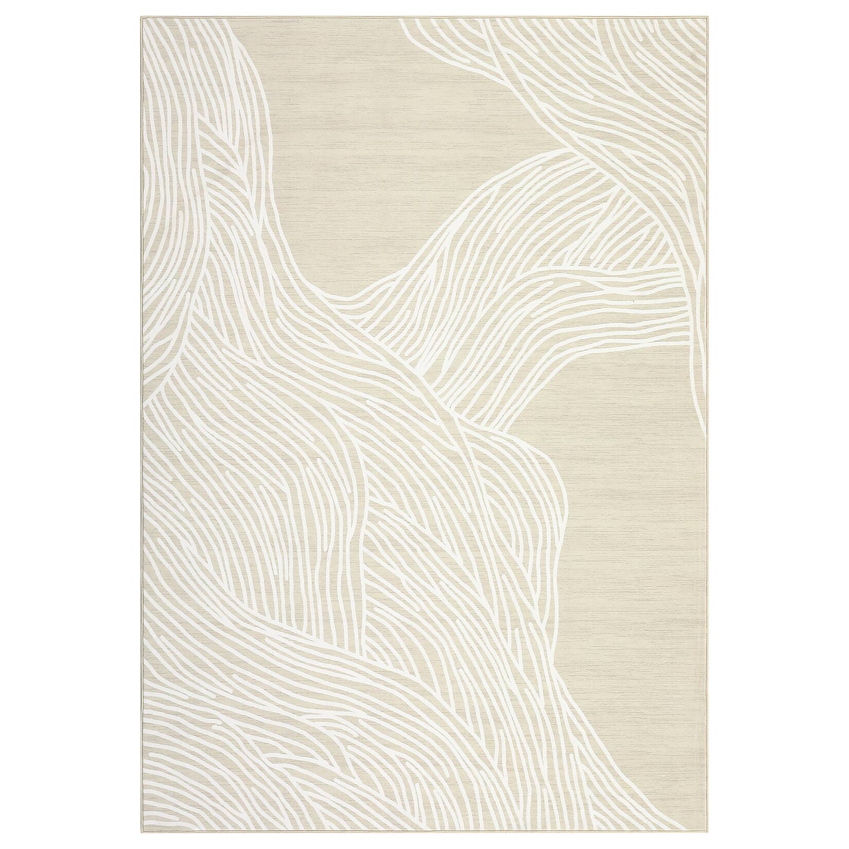 Front. GAOMON - Modern Abstract Art Area Rug Low Pile Pet Friendly Non Slip Foldable Vacuum Clean Floor Cover for Kid's Room Playroom - Camel.