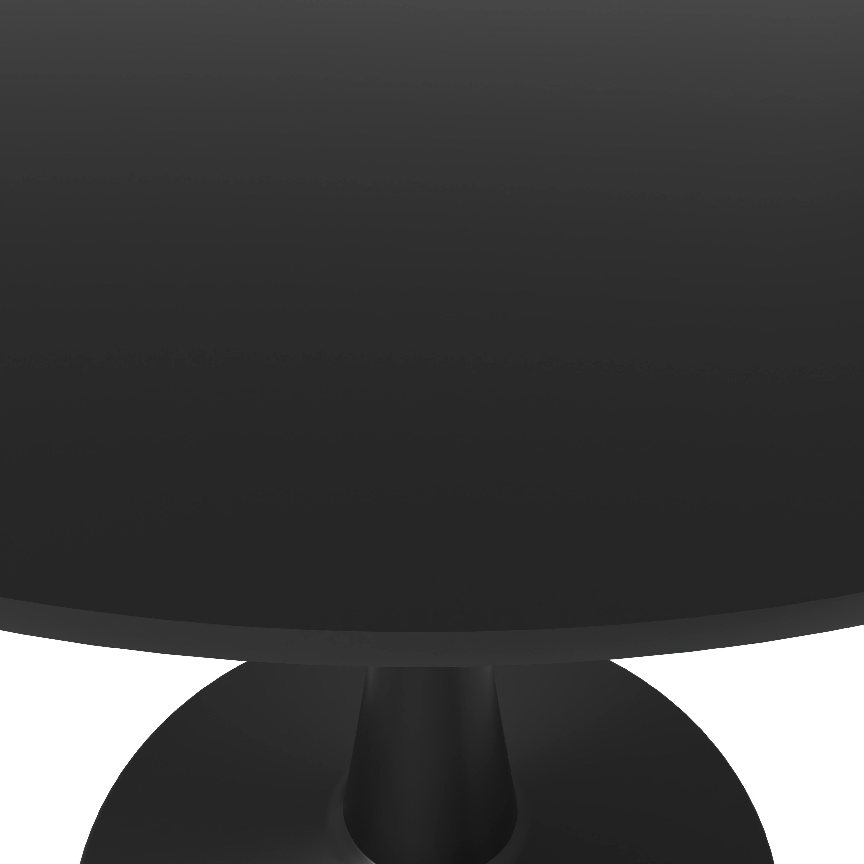 Alt View 4. LeisureMod - Bristol 40" Minimalist Round Pedestal Dining Table - Space-Saving Kitchen Table with Powder-Coated Steel Base - MDF - Black.