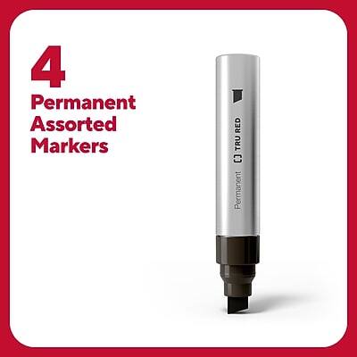 4 Permanent Assorted Markers

TRU RED

Permanent