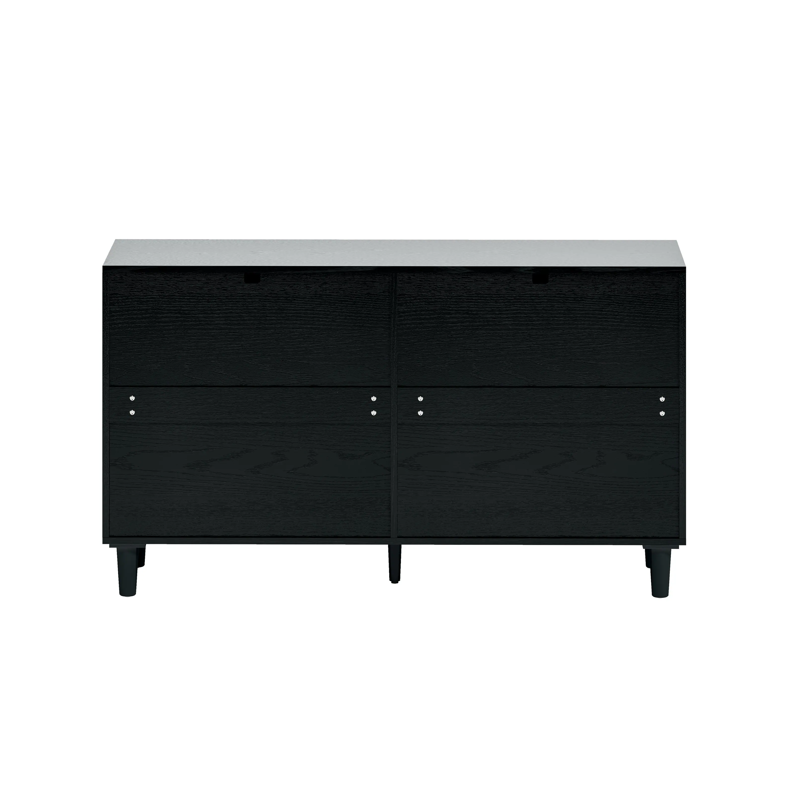Alt View 4. Spaco - Spaco 51" Rattan 6-Drawer Dresser, Metal Handle, Wood Legs Storage Cabinet for Bedroom, Living Room, Hallway - Black.