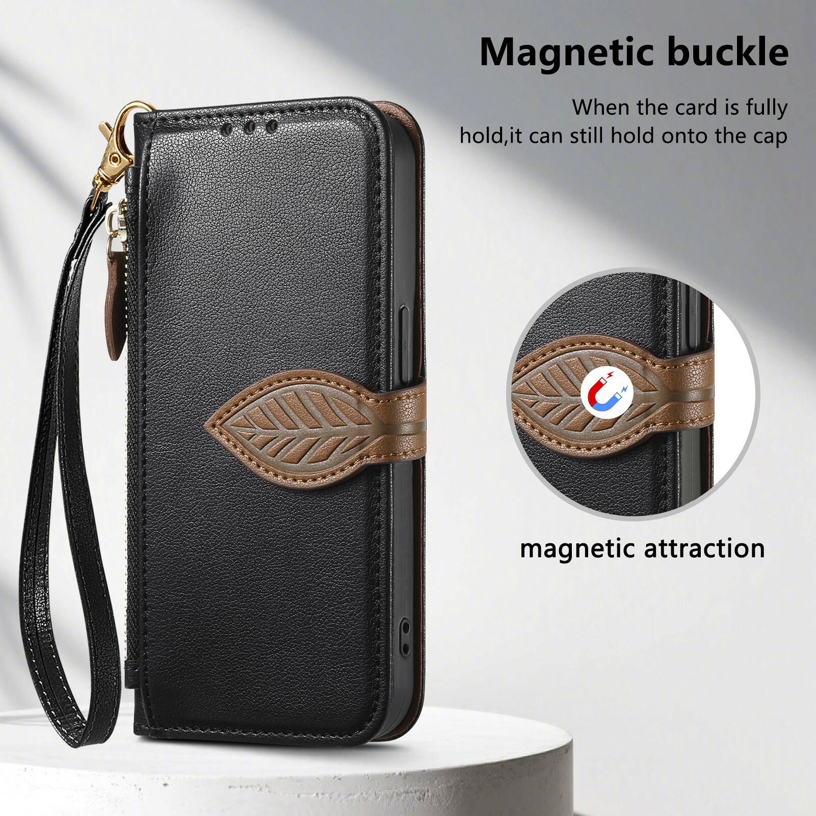 Magnetic buckle  
When the card is fully hold, it can still hold onto the cap.  
magnetic attraction