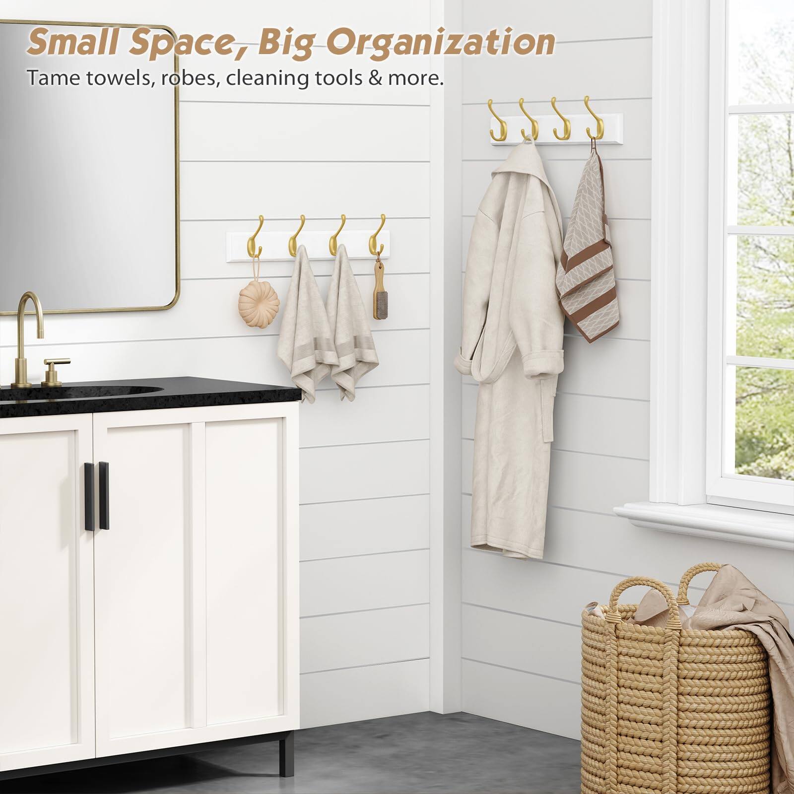 Small Space, Big Organization  
Tame towels, robes, cleaning tools & more.