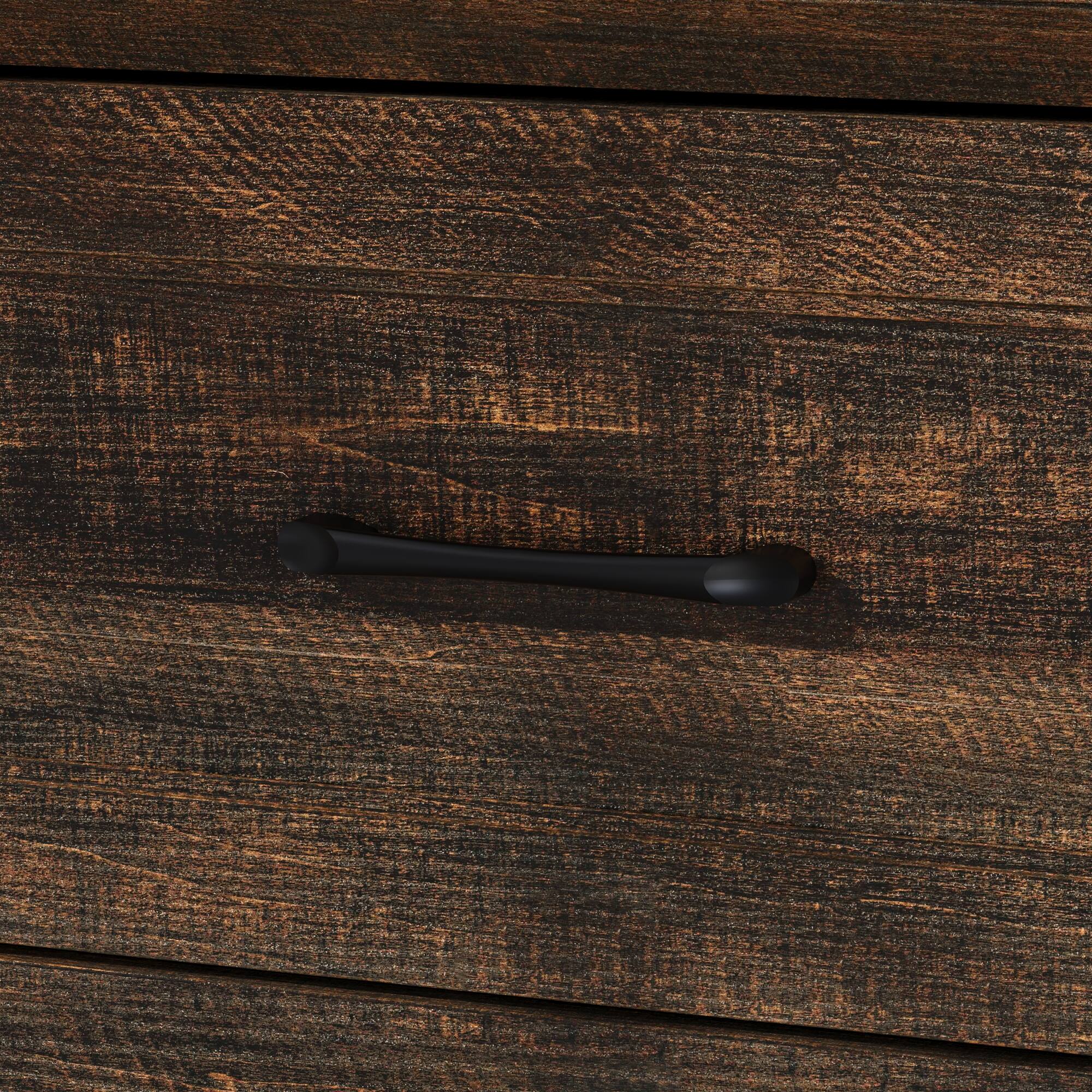 Alt View 9. FUFU&GAGA - Vintage Dark Wood Grain 5-Drawer Dresser, Modern Minimalist Design, Eco-Friendly MDF, Perfect for Bedroom, Living Room - Brown.