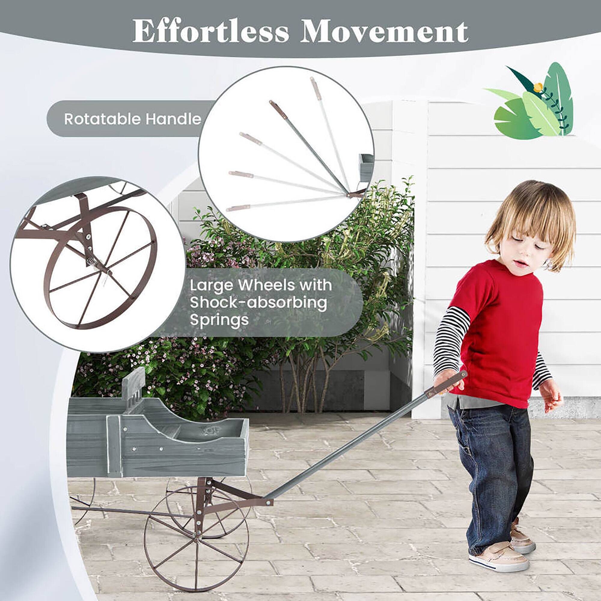 Effortless Movement

Rotatable Handle

Large Wheels with Shock-absorbing Springs