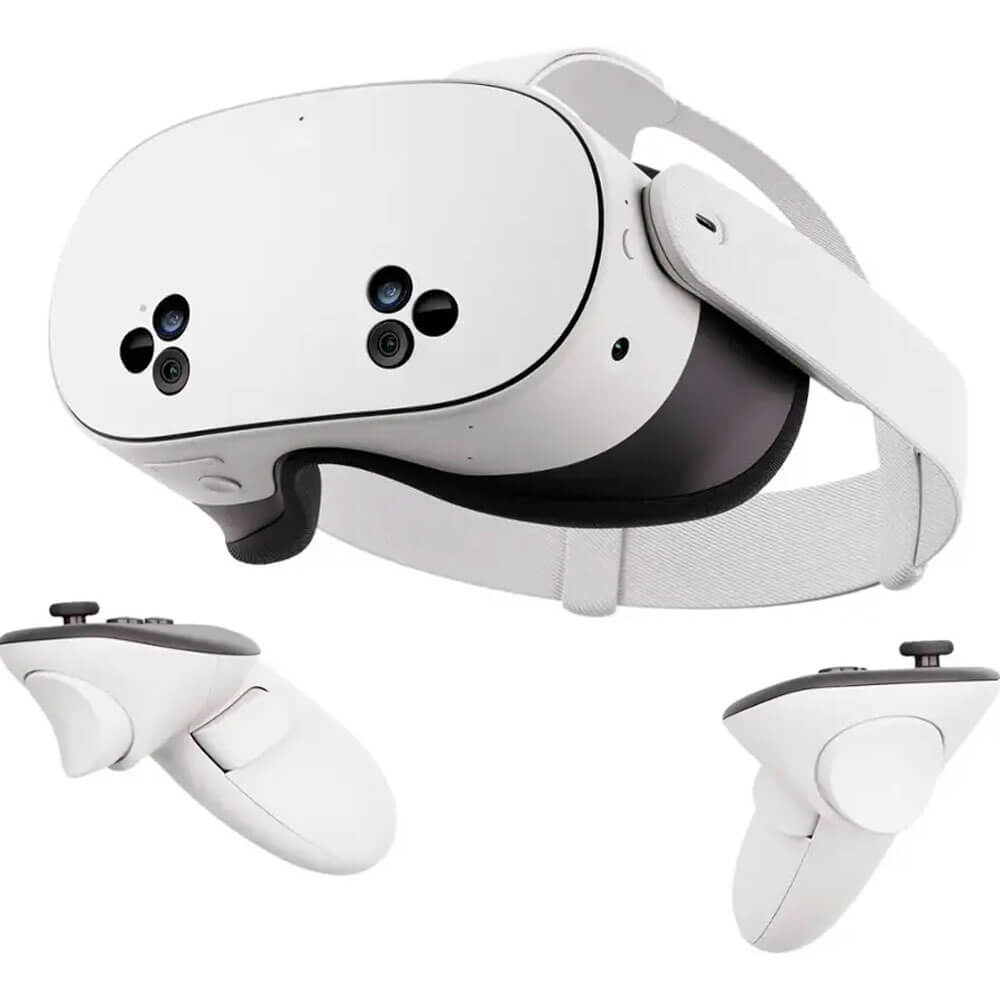 Angle. Meta - Meta Quest 3S 128GB Virtual Reality VR Headset with MightySkins Custom Skin Code - White.