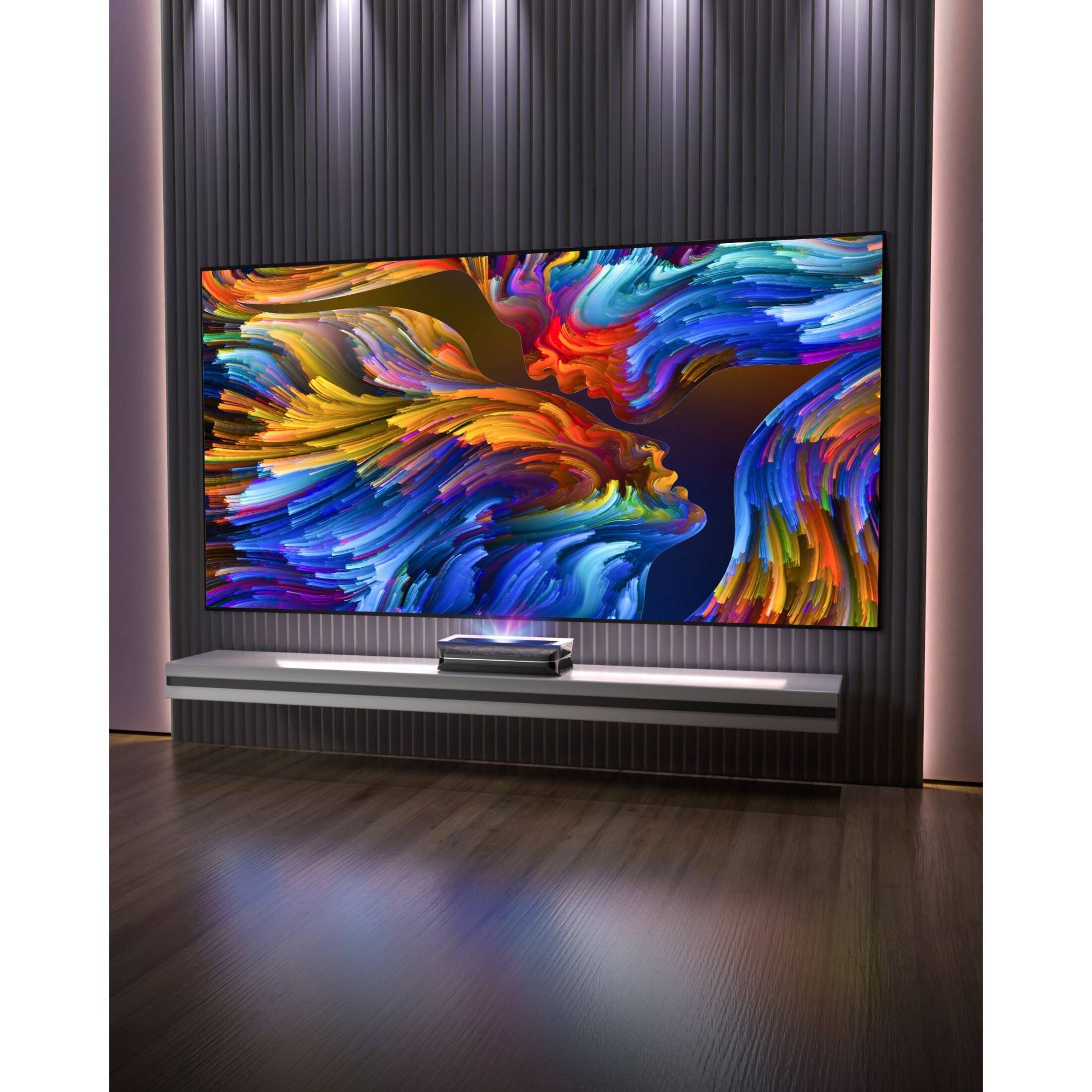 Alt View 18. AWOL Vision - ALR C-100 100" Ambient Light Rejection (ALR) Cinematic Fixed Frame Ultra Short Throw (UST) Projector Screen,4K/8K 3D - Gray.