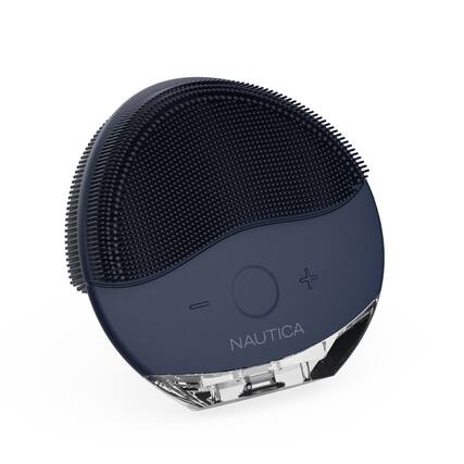 Front. Nautica - Nautica Sonic PC110 Facial Cleansing Brush Made with Soft Silicone, Waterproof, Rechargeable Vibrating Face Scrub Brush - Navy.