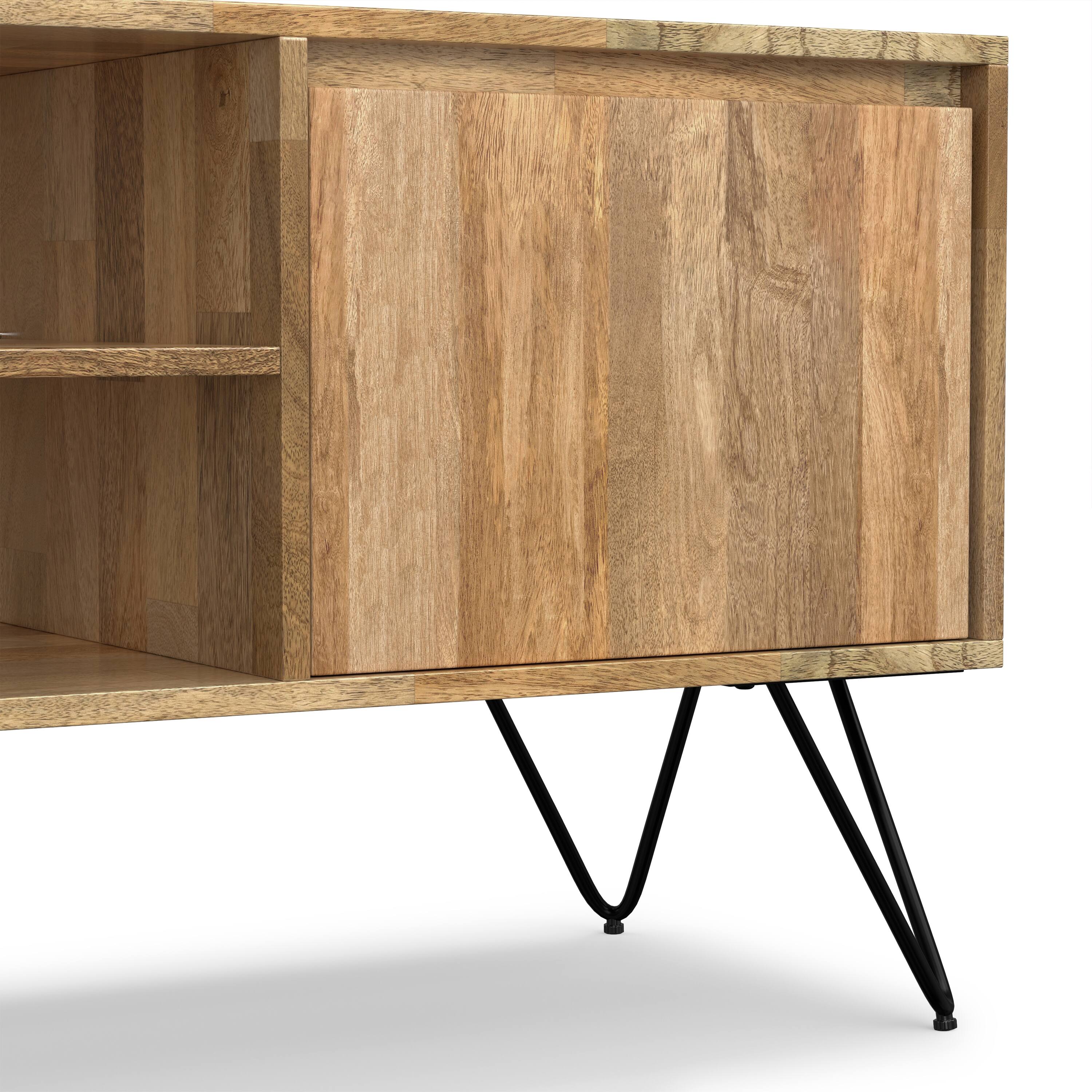 Alt View 6. Simpli Home - Hunter Solid Mango Wood 60 inch Wide Industrial TV Media Stand For TVs up to 65 inches - Natural.