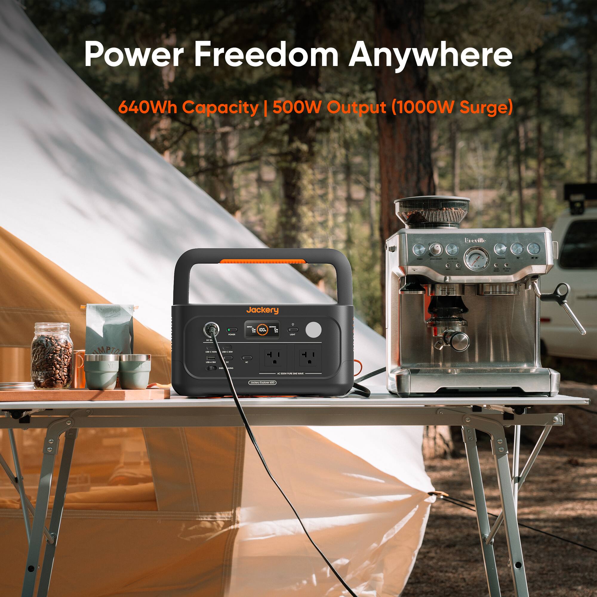 Power Freedom Anywhere  
640Wh Capacity | 500W Output (1000W Surge)