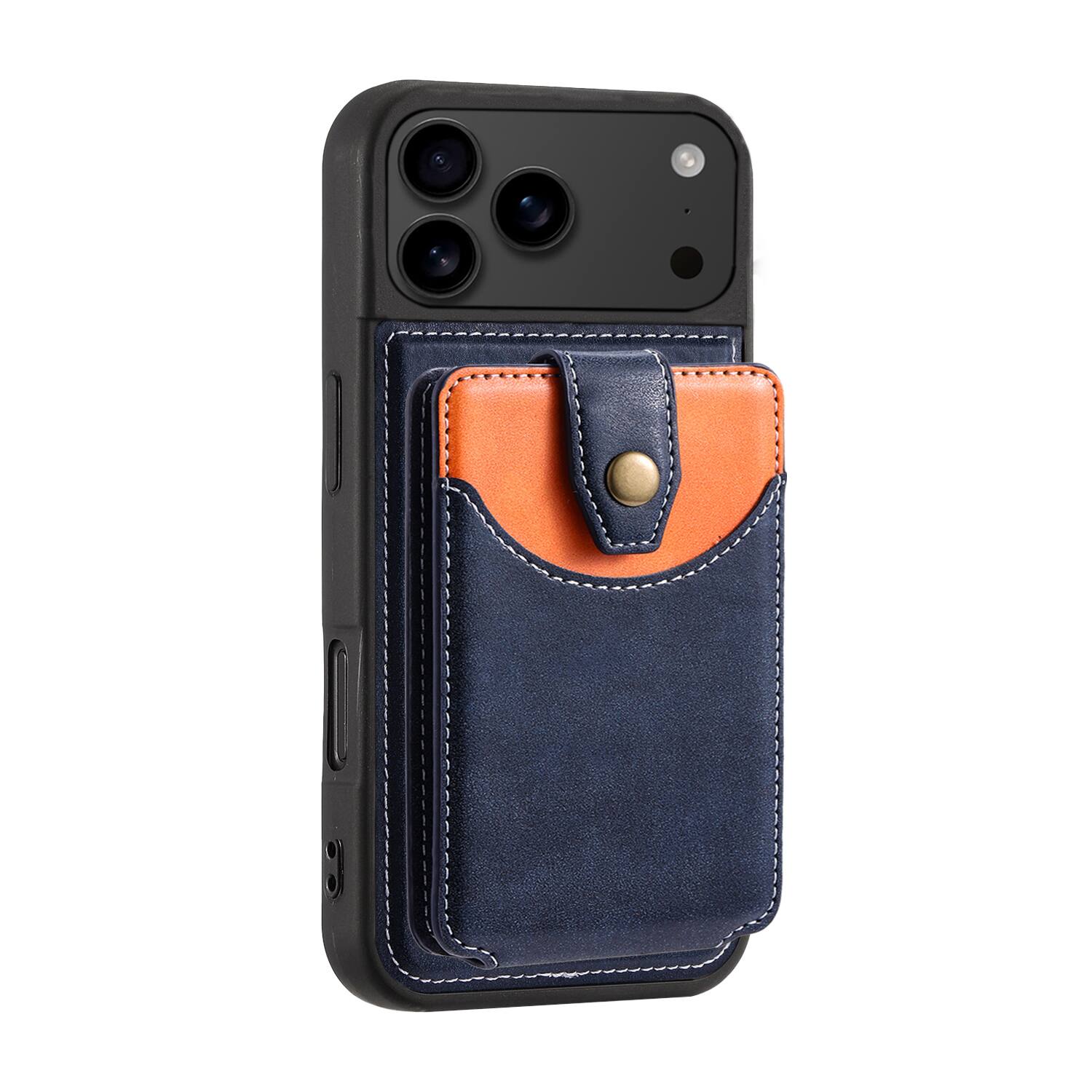 Alt View 2. Dteck - For Apple iPhone 17 Pro Wallet Case,2-in-1 Magnetic Detachable PU Leather Wallet Flip Stand Card Holder TPU Inner Cover - Blue.