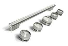 KitchenAid - Handle and Knob Hardware Accessory Kit for 30" Commercial-Style Dual Fuel Range - Monochromatic Stainless Steel