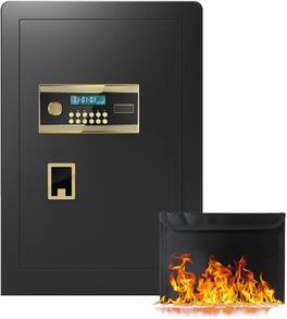 MOOSOO - Large Digital Security Safe Box with Hidden Code Function, 3.0Cu Ft Safe Box with Private Cabinet For Home,Office,Hotel - Black
