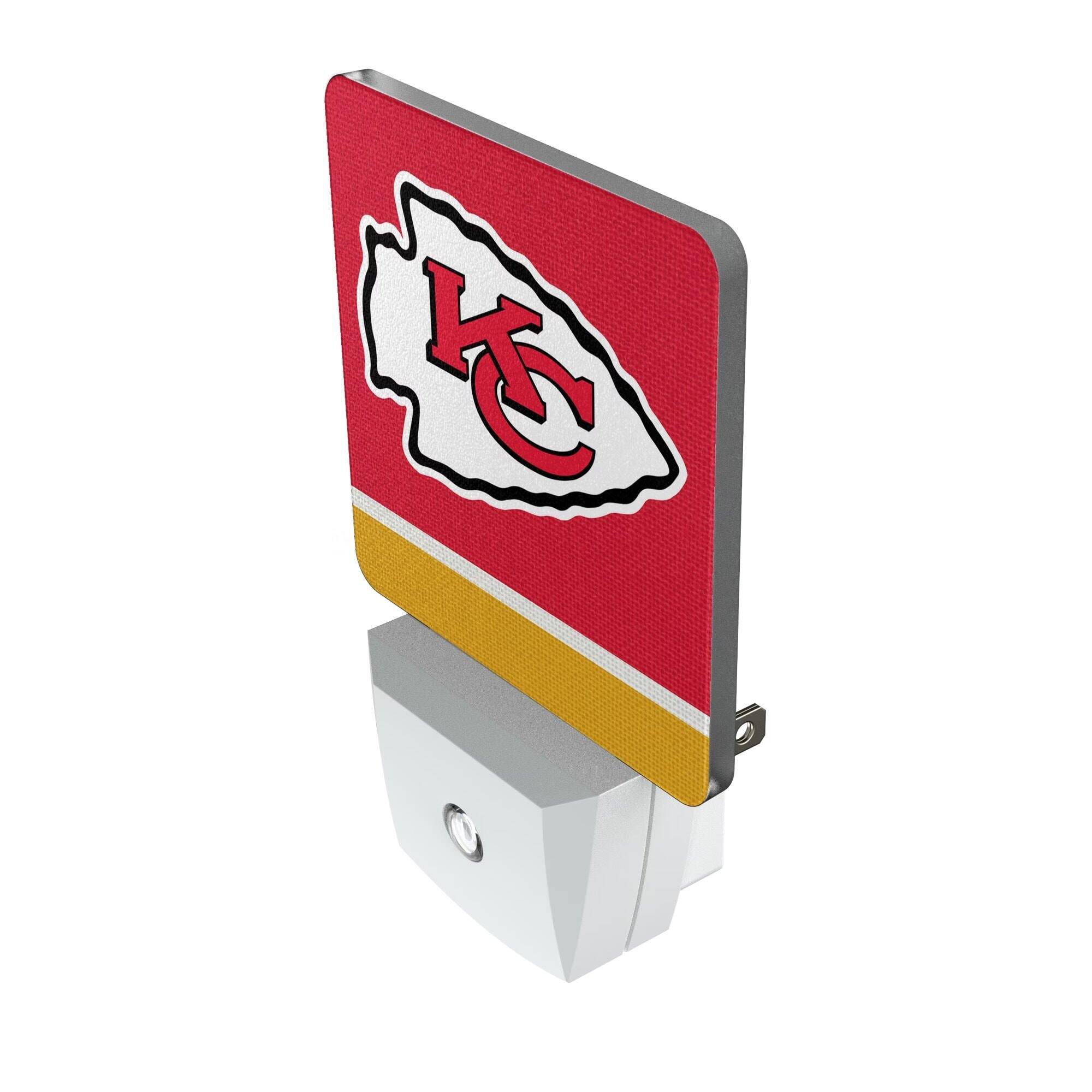 Alt View 1. Keyscaper - Kansas City Chiefs Stripe Design Nightlight 2-Pack - Multicolor.