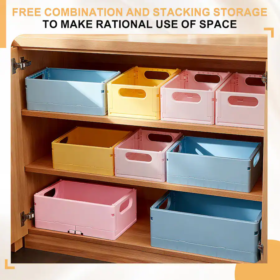 Stackable Small Storage Baskets Unique Bargains 2pcs Small Plastic Storage Baskets, 6.5