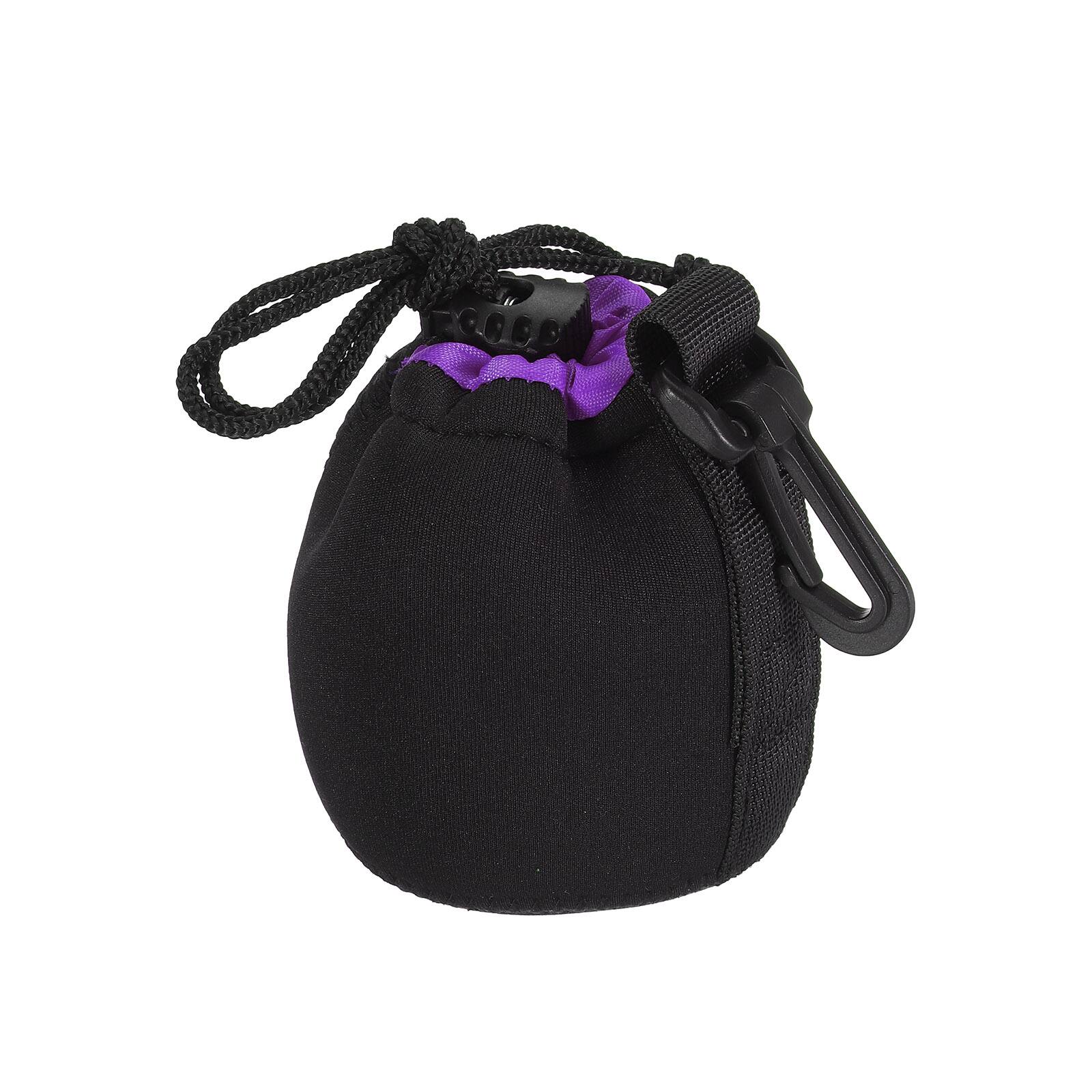 Alt View 2. Unique Bargains - Camera Lens Bag 2.8x3.9in Drawstring Neoprene Pouch for DSLR Lens, Water Bottle, Coffee Cups - Black, Purple.
