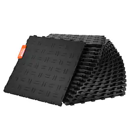 VEVOR - Garage Tiles Interlocking, 12 x 12 x 0.53 inch 25 Pack Garage Floor Covering Tiles, Non-Slip Double-Sided Texture Garage - Black