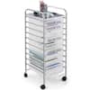 Front. Costway - 10 Drawer Rolling Storage Cart Scrapbook Paper Office School Organizer - Clear.