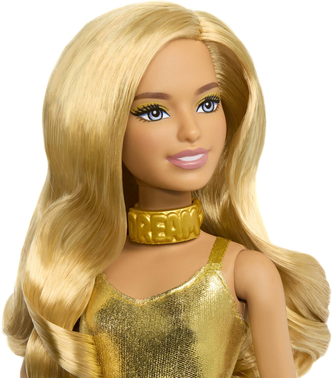 Alt View 3. Mattel - Mattel - Barbie Fashionista, Petite with Blonde Hair, Wearing Golden Jumpsuit and Accessories   - Collectibles - Multicolor.
