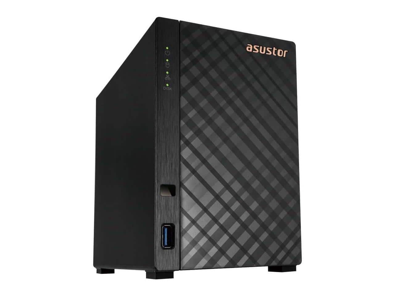 Asustor - AS1202T Drivestor 2 Gen 2 ,2 Bay NAS, Quad-Core 1.7GHz CPU, 2.5GbE Port, 1GB DDR4, Three USB 3.0 (Diskless)