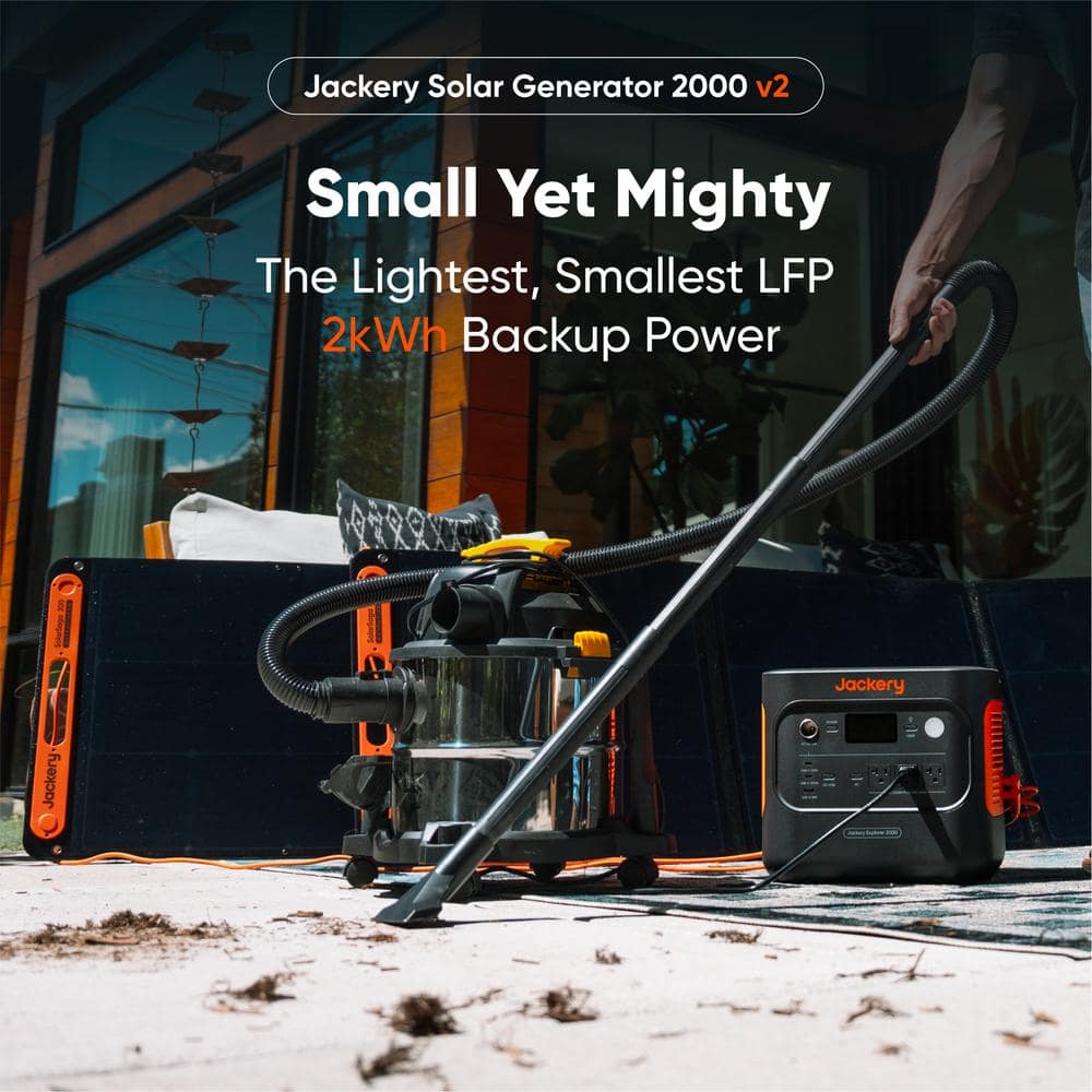 Jackery Solar Generator 2000 v2 Small Yet Mighty The Lightest, Smallest LFP 2kWh Backup Power