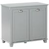 Front. Homcom - Tilt out Laundry Hamper Cabinet, Bathroom Storage Cabinet with 2-Compartment Hamper - Gray.