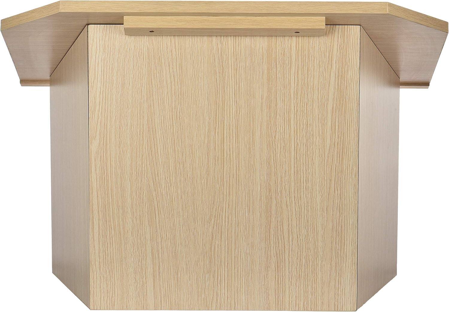 Left. AdirOffice - Podium Foldable Tabletop Lectern Stand - Medium Oak.